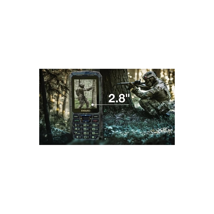 Evolveo - StrongPhone Z6 водоустойчив телефон с две SIM карти в ловен камуфлаж