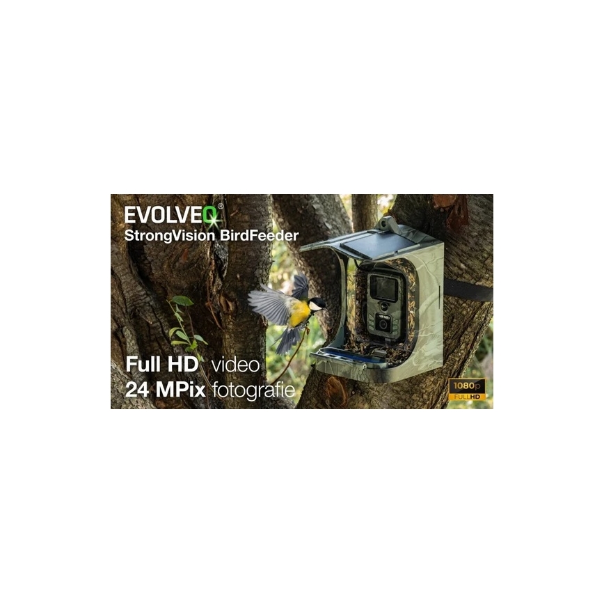 Evolveo - StrongVision BirdFeeder - интелигентна хранилка за птици с камера и слънчеви панели