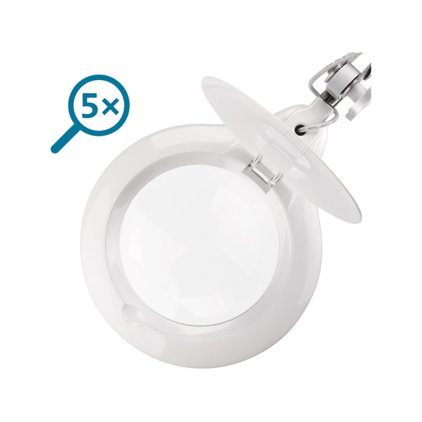 Extol - Димируема LED настолна лампа с лупа LED/10W/230V бяла