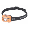 Extol - LED акумулаторен челник със сензор и червена LED светлина/3W/1200 mAh/3,7V оранжев/черен