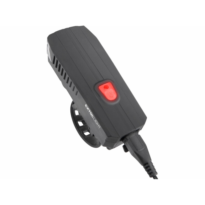 Extol - LED Акумулаторно фенерче с клаксон за велосипед LED/5W/1200 mAh/3,7V IPX4