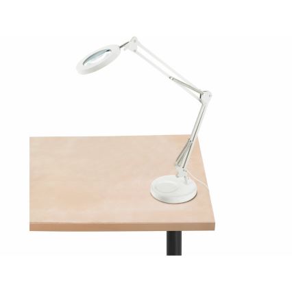 Extol - LED Димируема настолна лампа с лупа LED/8W/5V 2900/4500/7500K бял