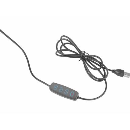 Extol - LED Димируема настолна лампа с лупа LED/8W/5V 2900/4500/7500K черен