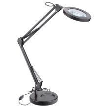 Extol - LED Димируема настолна лампа с лупа LED/8W/5V 2900/4500/7500K черен