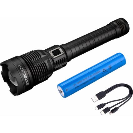 Extol - LED Димируемо акумулаторно фенерче със захранваща батерия LED/60W/10000 mAh 8000 lm IPX4 черен