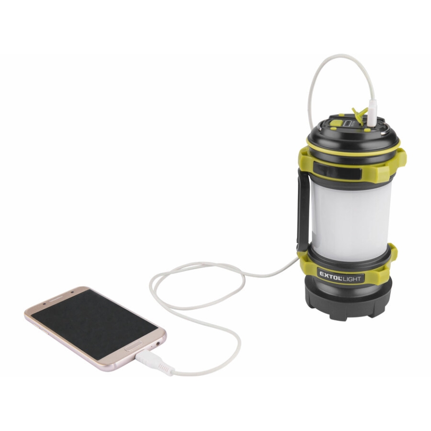 Extol - LED Димируемо фенерче с външна батерия LED/2600 mAh/3,7V IPX4