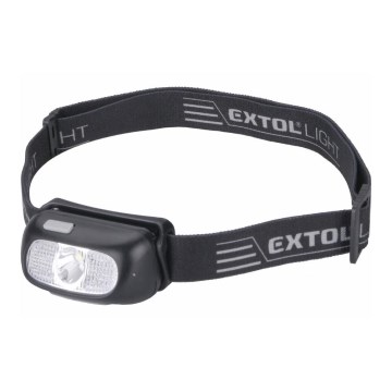 Extol - LED Презареждаема челна лампа LED/5W/1000 mAh/3,7V IPX5 черна