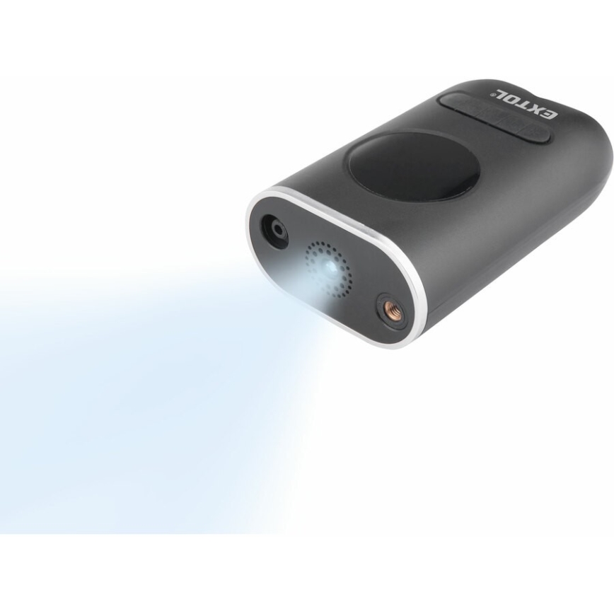 Extol Premium - Дигитален джобен компресор 2000 mAh 7,4V черен