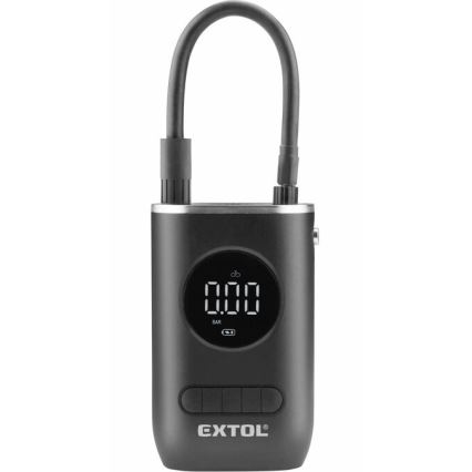 Extol Premium - Дигитален джобен компресор 2000 mAh 7,4V черен