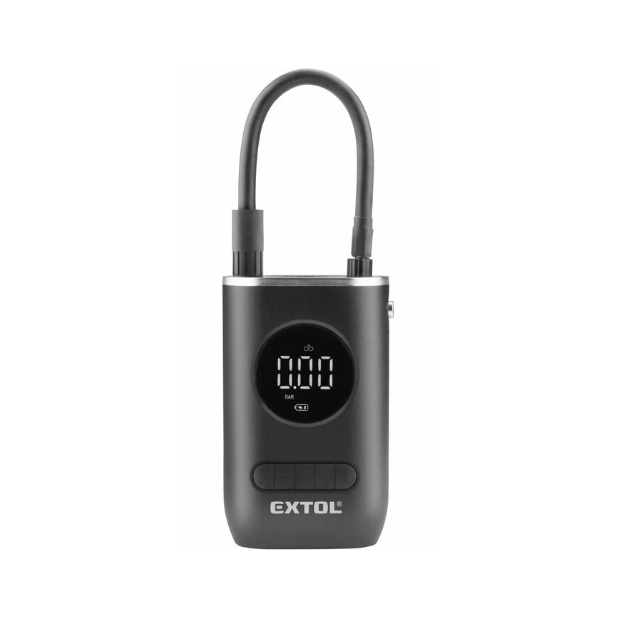 Extol Premium - Дигитален джобен компресор 2000 mAh 7,4V черен