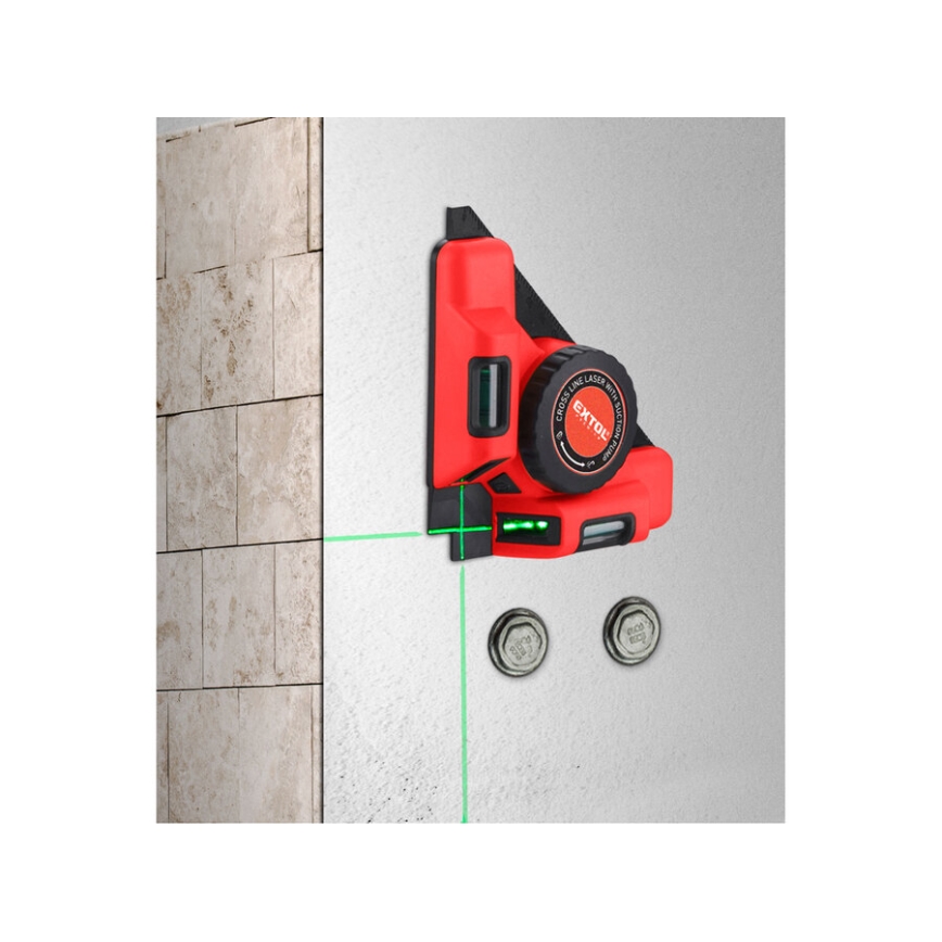 Extol Premium - Лазерен ъгломер 90° с електрически модул с вакуумна вендуза 5V/1000 mAh