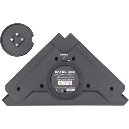 Extol Premium - Лазерен ъгломер 90° с електрически модул с вакуумна вендуза 5V/1000 mAh