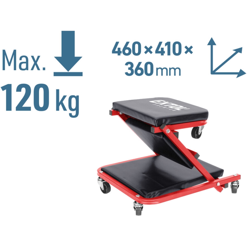 Extol Premium - Монтажна лежанка/седалка на колела 2 в 1