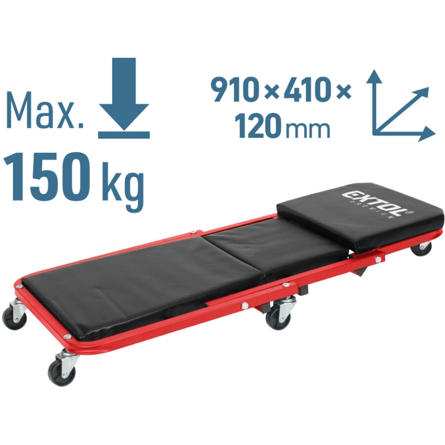 Extol Premium - Монтажна лежанка/седалка на колела 2 в 1