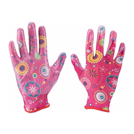 Extol - Работни ръкавици р-р 7" розови