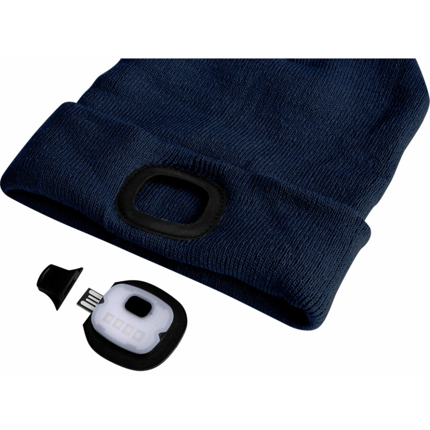 Extol - Шапка с челна лампа и USB зареждане 250 mAh, синя, размер UNI