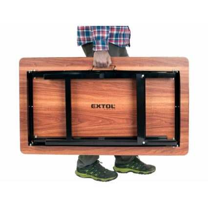 Extol - Сгъваема работна маса 100x60 см кафява/черна