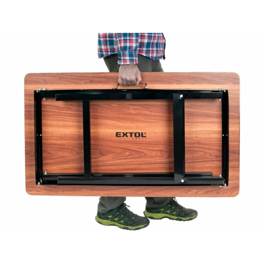 Extol - Сгъваема работна маса 100x60 см кафява/черна