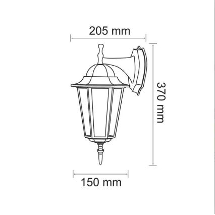 Екстериорен аплик 1xE27/20W/230V IP43 черен