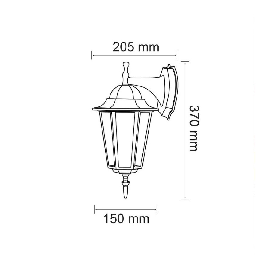 Екстериорен аплик 1xE27/20W/230V IP43 черен
