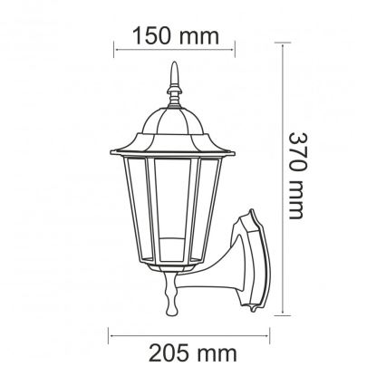 Екстериорен аплик 1xE27/20W/230V IP43 черен