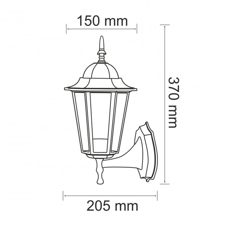Екстериорен аплик 1xE27/20W/230V IP43 черен