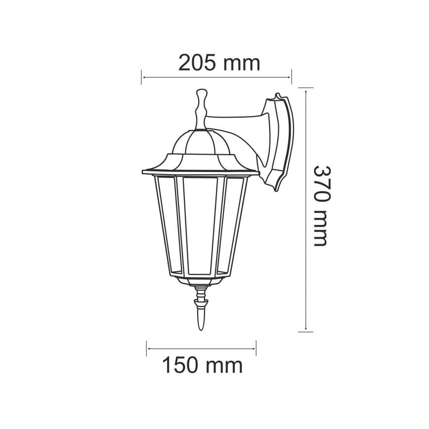 Екстериорен аплик 1xE27/20W/230V IP43 патина