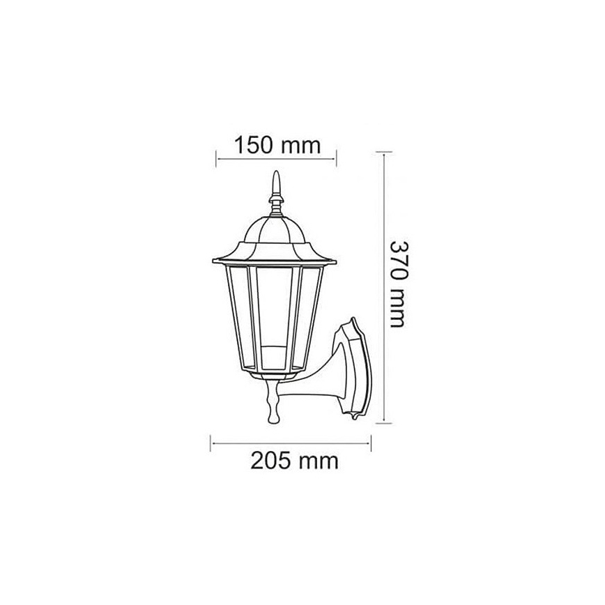 Екстериорен аплик 1xE27/20W/230V IP43 патина