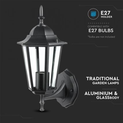 Екстериорен аплик 1xE27/40W/230V IP44 черен