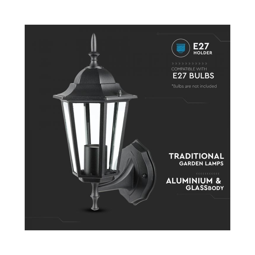 Екстериорен аплик 1xE27/40W/230V IP44 черен
