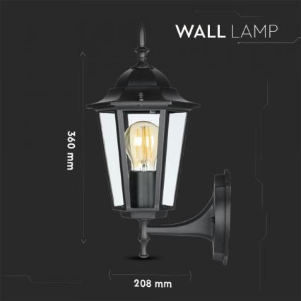 Екстериорен аплик 1xE27/40W/230V IP44 черен