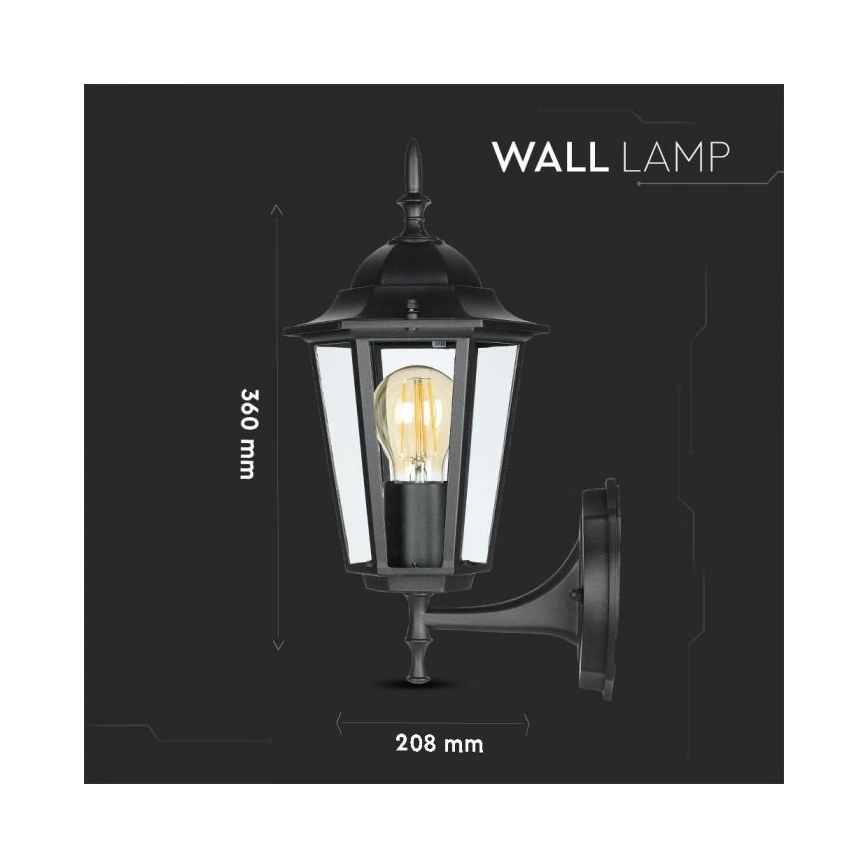 Екстериорен аплик 1xE27/40W/230V IP44 черен