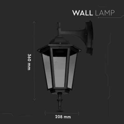 Екстериорен аплик 1xE27/40W/230V IP44 черен