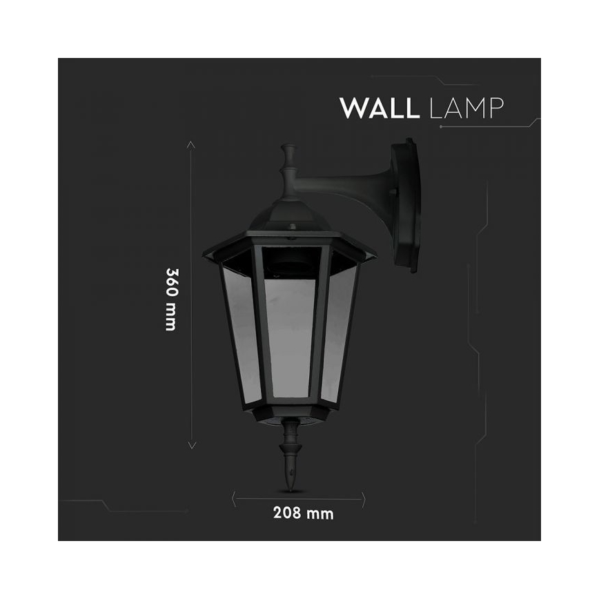 Екстериорен аплик 1xE27/40W/230V IP44 черен
