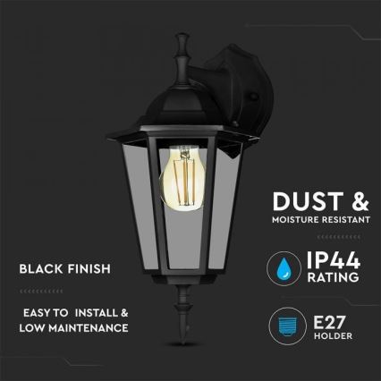 Екстериорен аплик 1xE27/40W/230V IP44 черен