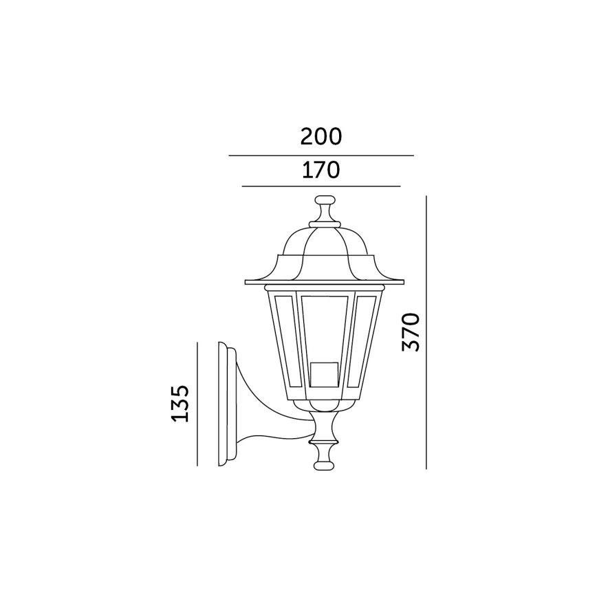Екстериорен аплик 1xE27/60W/230V IP44 бял