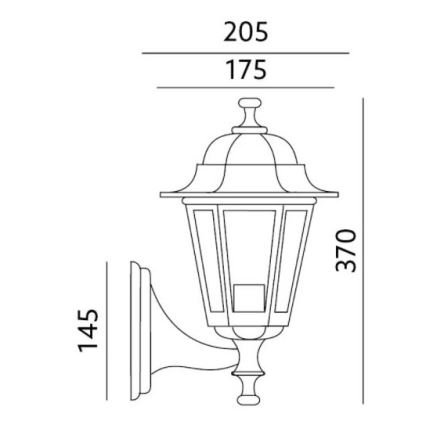 Екстериорен аплик 1xE27/60W/230V IP44 черен