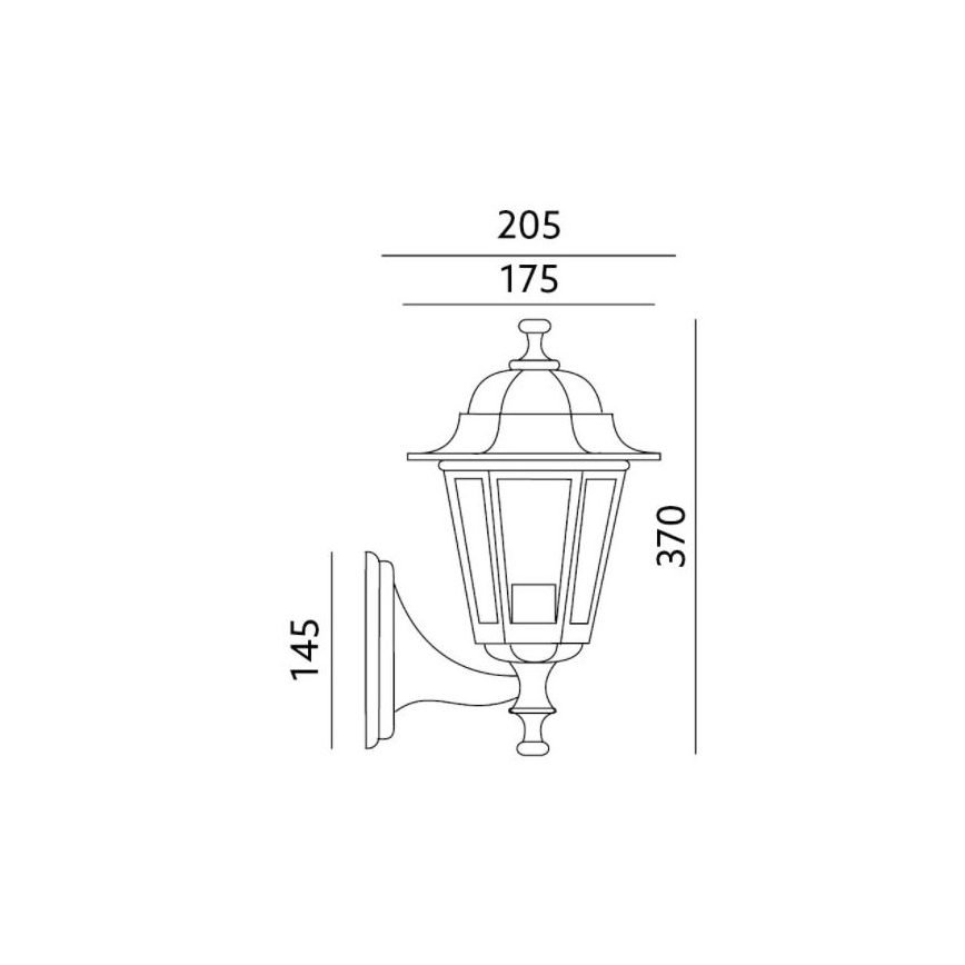 Екстериорен аплик 1xE27/60W/230V IP44 черен