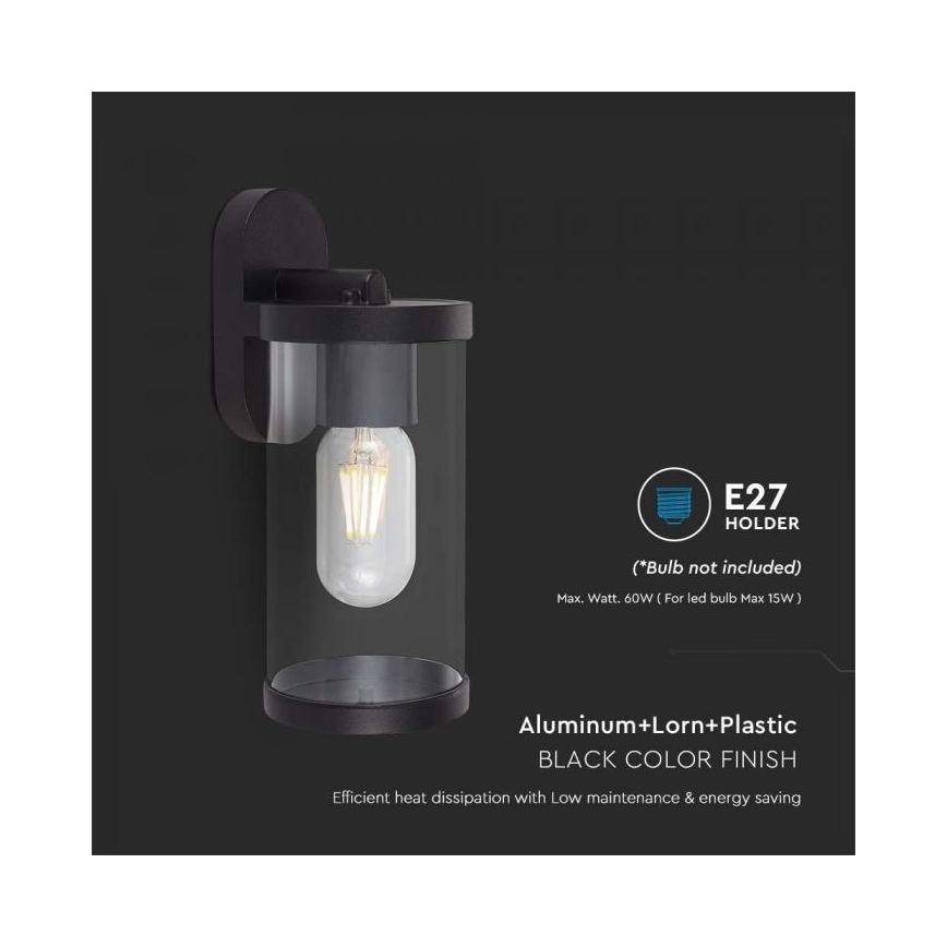 Екстериорен аплик 1xE27/60W/230V IP44 черен