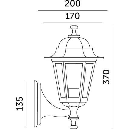 Екстериорен аплик 1xE27/60W/230V IP44 черен