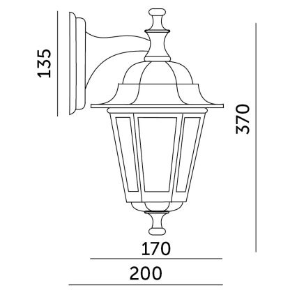 Екстериорен аплик 1xE27/60W/230V IP44 черен