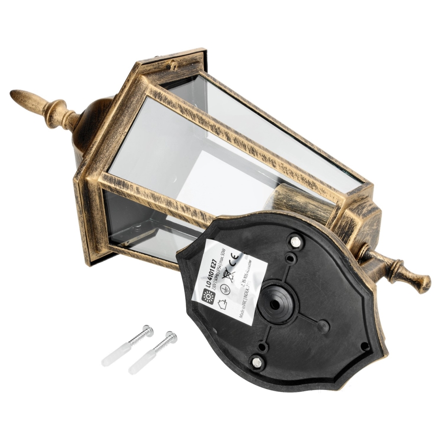 Екстериорен аплик 1xE27/60W/230V IP44 златист