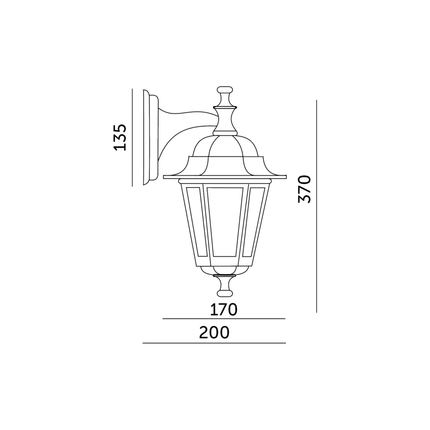 Екстериорен аплик 1xE27/60W/230V IP44 златист