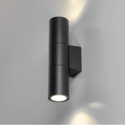 Екстериорен аплик 2xGU10/35W/230V IP54 кръгъл черен