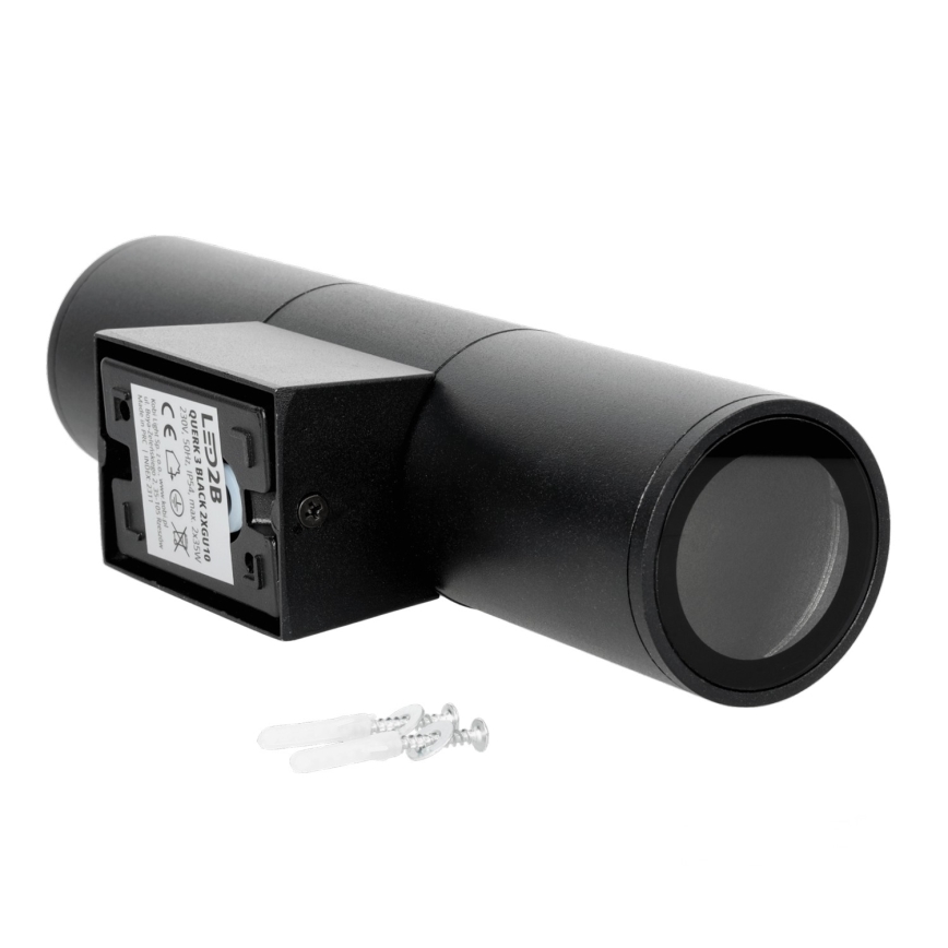 Екстериорен аплик 2xGU10/35W/230V IP54 кръгъл черен