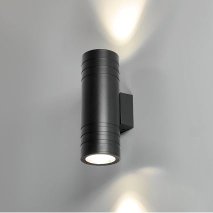 Екстериорен аплик 2xGU10/35W/230V IP54 кръгъл черен