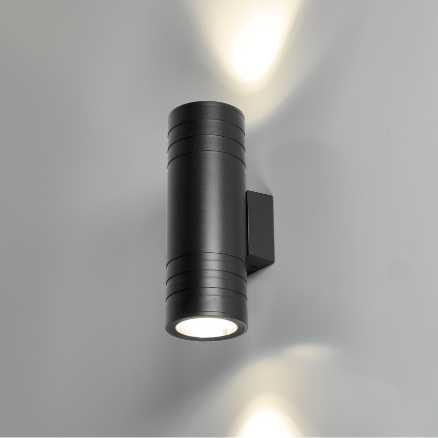 Екстериорен аплик 2xGU10/35W/230V IP54 кръгъл черен