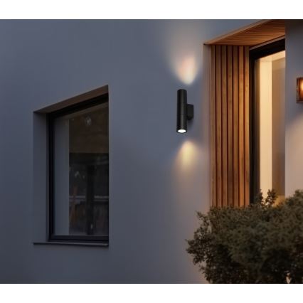 Екстериорен аплик 2xGU10/35W/230V IP54 кръгъл черен