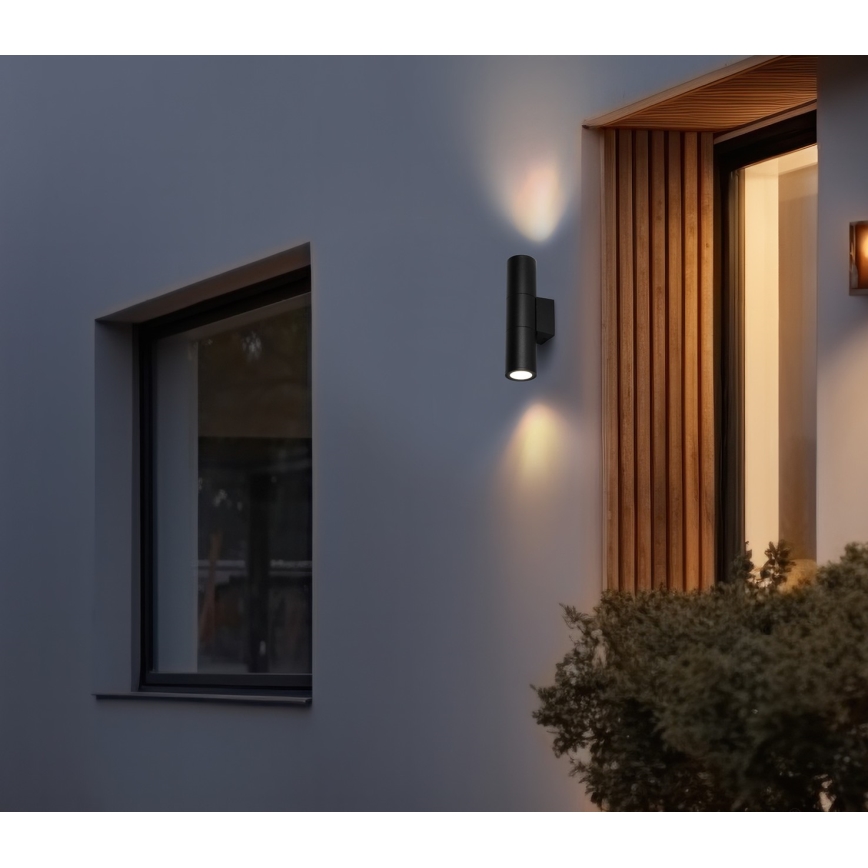 Екстериорен аплик 2xGU10/35W/230V IP54 кръгъл черен