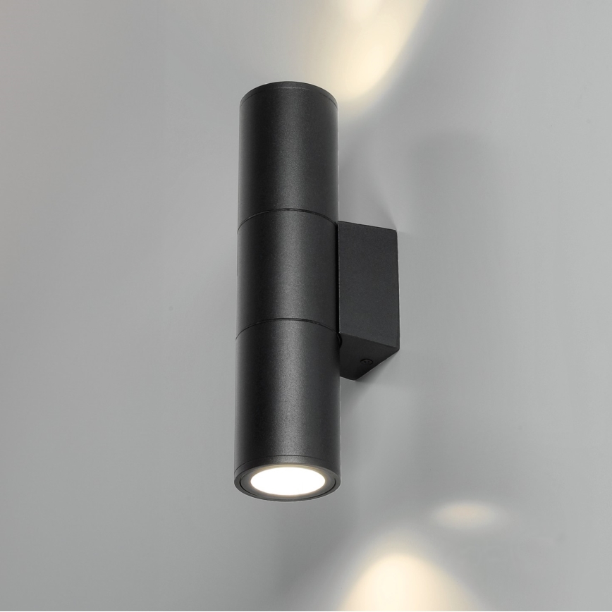 Екстериорен аплик 2xGU10/35W/230V IP54 кръгъл черен